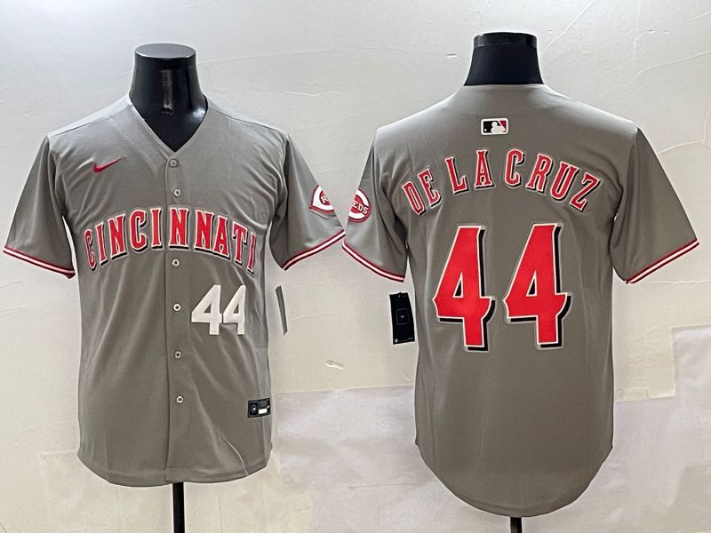 Men Cincinnati Reds #44 Delacruz Grey Game Nike 2025 MLB Jersey style 2
